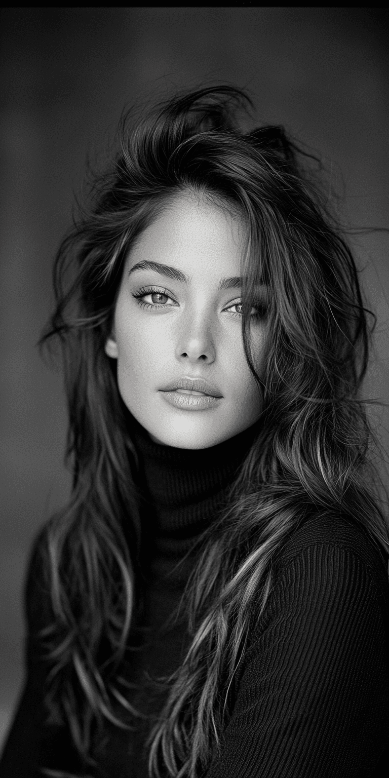 AI generated: A portrait of a beautiful woman in her thirties, shot on the streets of New York City in the style o...
