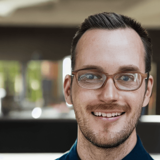 AI generated: hyper realistic headshot photo of a man looking into the camera smiling slightly, calm features, loo...