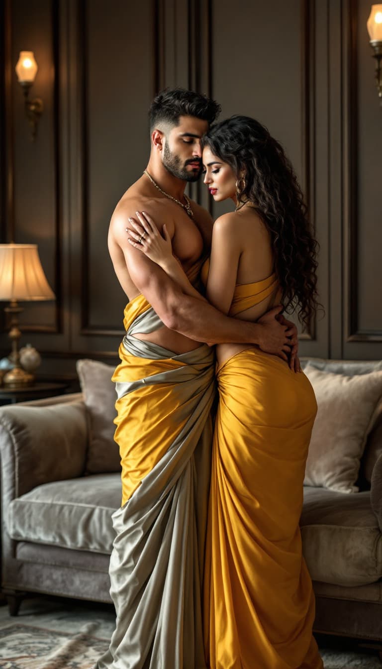 AI generated: full body view  of most beautiful european girl as most beautiful indian realstic girl with plus siz...
