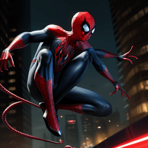 AI generated: spiderman 2099 chasing miles morales with a whip