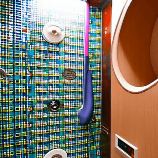 AI generated: 2girls, public bathroom, glory hole, shirt lift, from behind, one sided breast grab, cum in mouth, h...