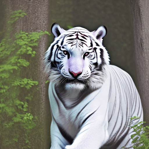 AI generated: High resolution photography white tiger very smart cleaver honest and cool