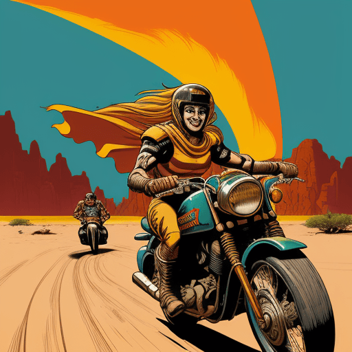 AI generated: Retro Comic style poster, in a prehistoric theme setting, in a parallel universe of the past, of a m...