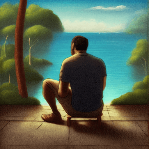 AI generated: A man thinks about what is the most precious thing in his life