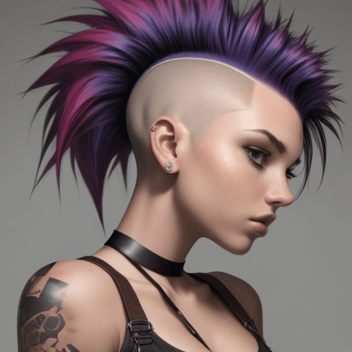 AI generated:  girl with mohawk