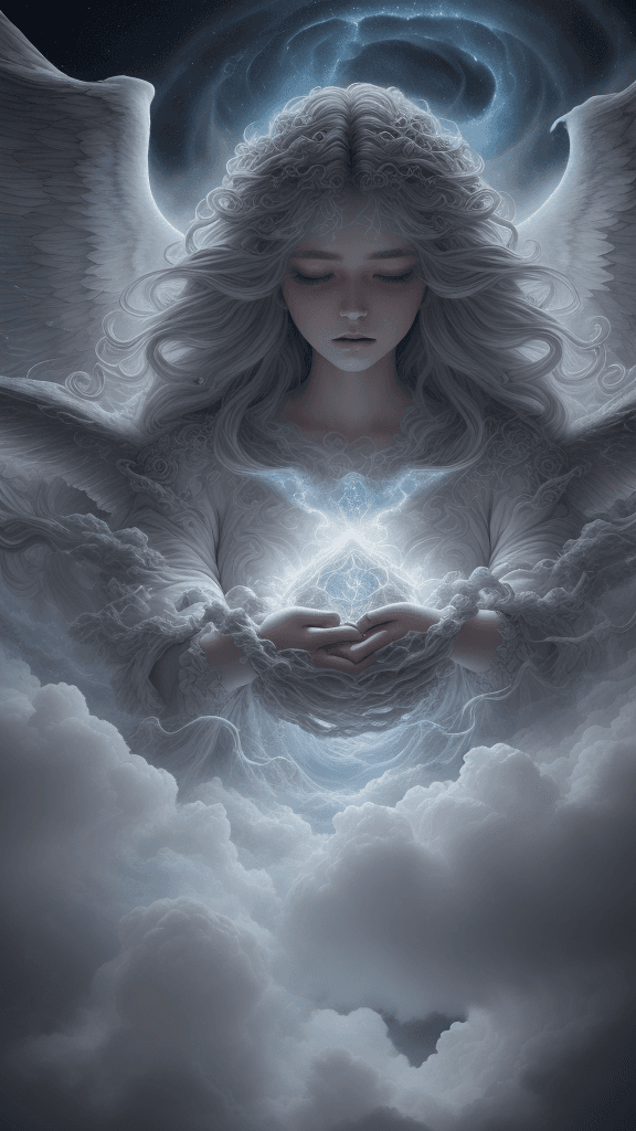 AI generated: (closeup (HDR) A celestial drama unfolded in the ethereal heavens as thick clouds formed an awe-insp...