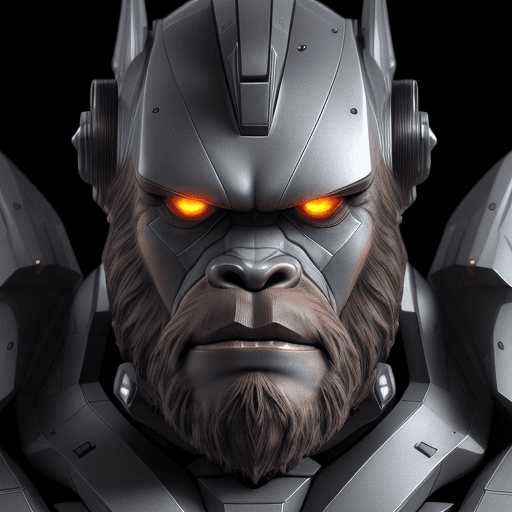 AI generated: portrait of robot sasquatch, cyborg, evil, in dynamics, highly detailed, packed with hidden details,...