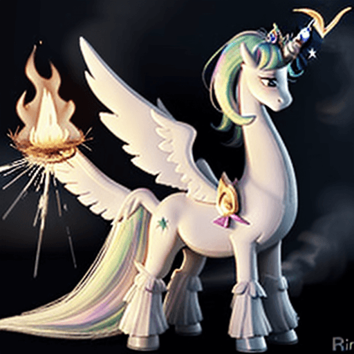 AI generated: princess celestia commiting arson