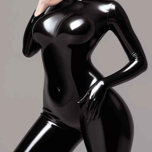 AI generated: model, Latex catsuit, beautiful face