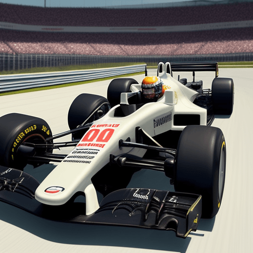AI generated: Create an image where you see engineers repairing a formul 1 racing car. The view on the image is ab...