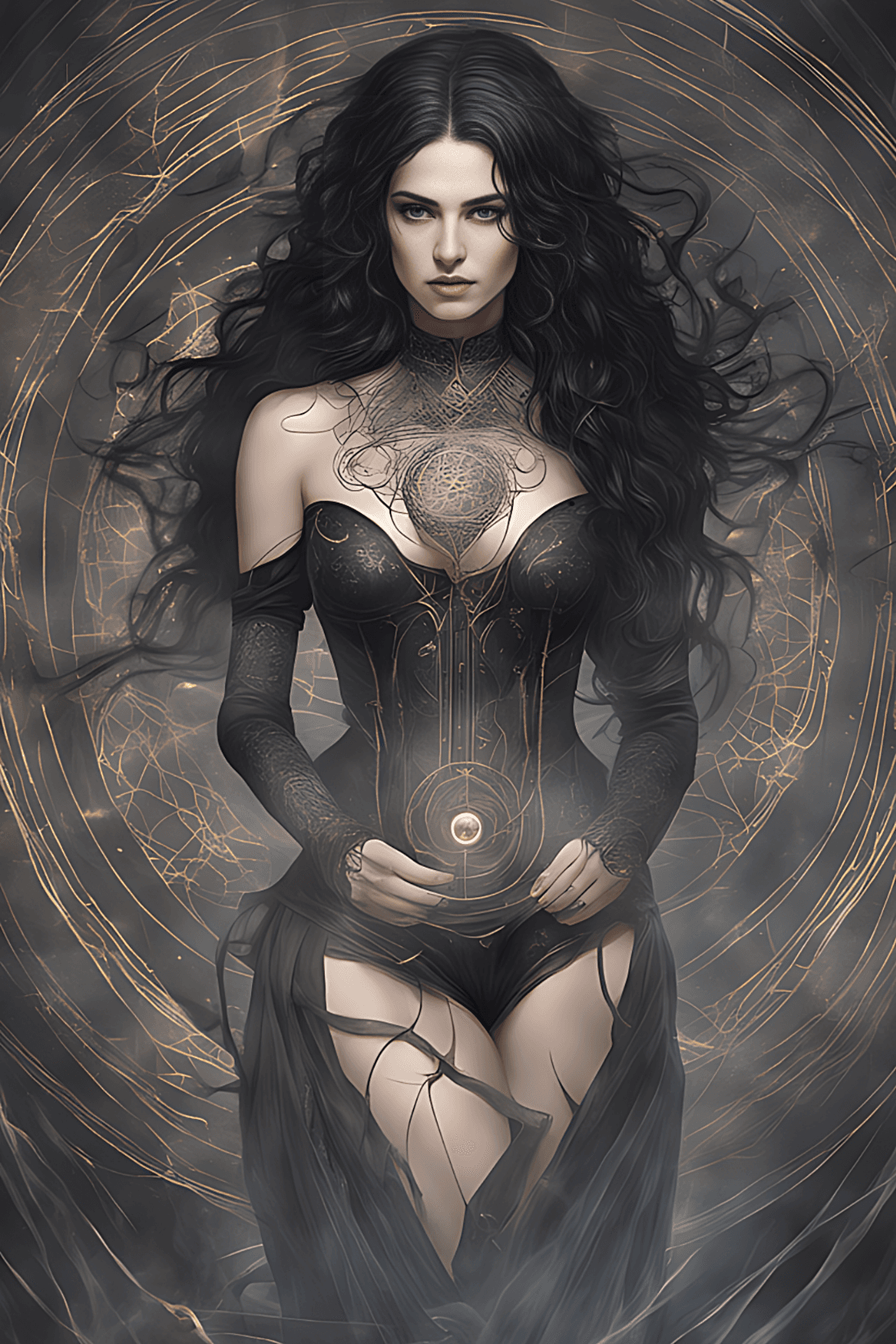 AI generated: Yennefer z Vengerbergu, divine proportion, detailed face, hourglass figure, full body, beautiful and...