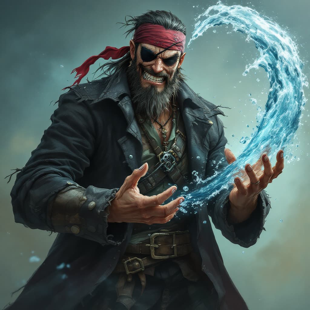 AI generated: A tall, thin villain with a sinister expression, his face scarred and marked by a large, jagged scar...