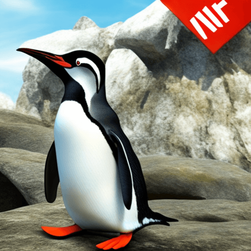 AI generated: Hyper realistic Rockhopper penguin, strong, big, aggressive, fighter, sticker, kawaii --iw 0. 65