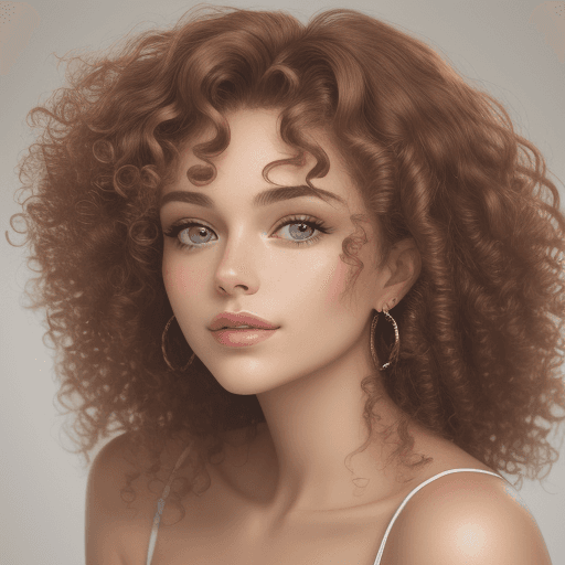 AI generated: Close-up portrait of a gorgeous woman, curly hair