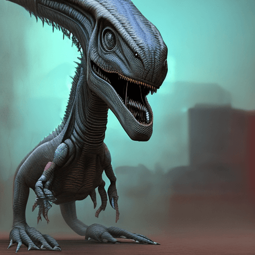 AI generated: Alien dinosaur --ar 9:16 --style raw