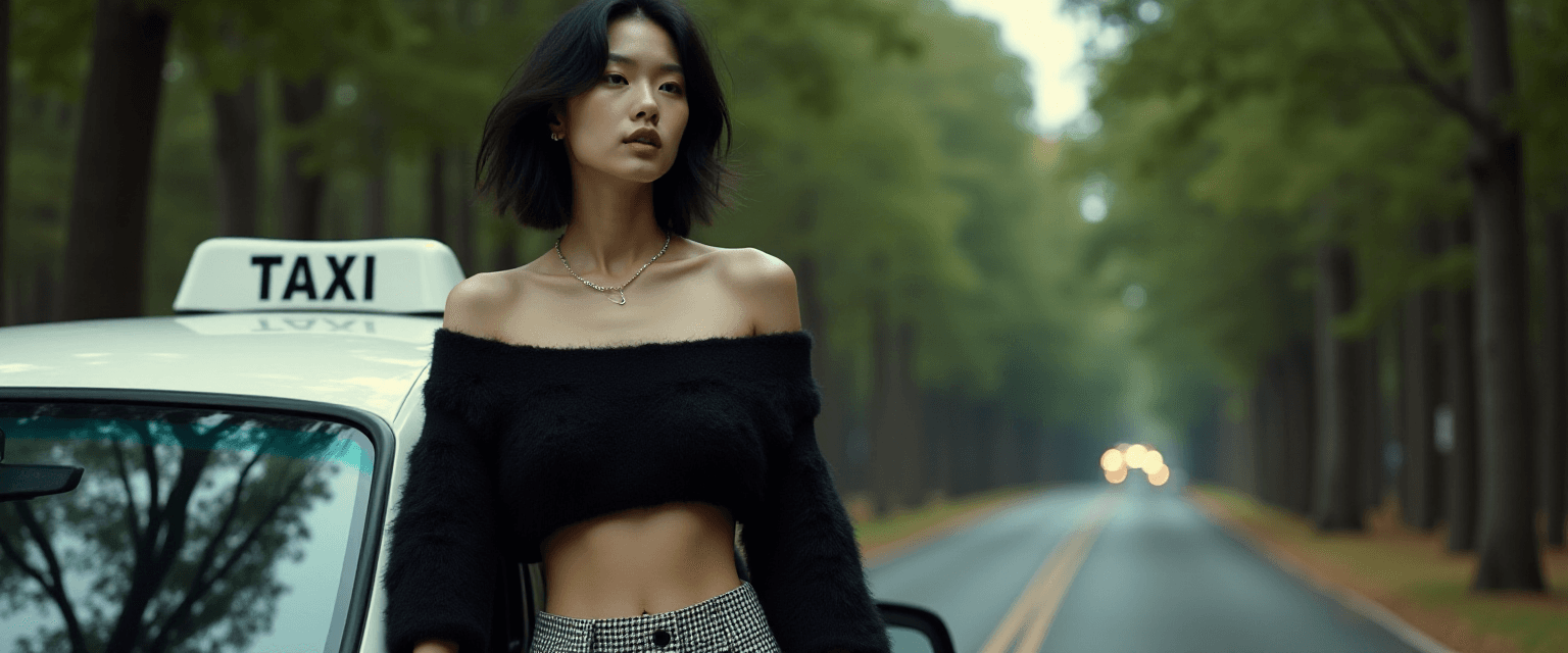 AI generated: High Fashion, a photo of a slim, small breast, flat chest, abs, young asian female supermodel, posit...