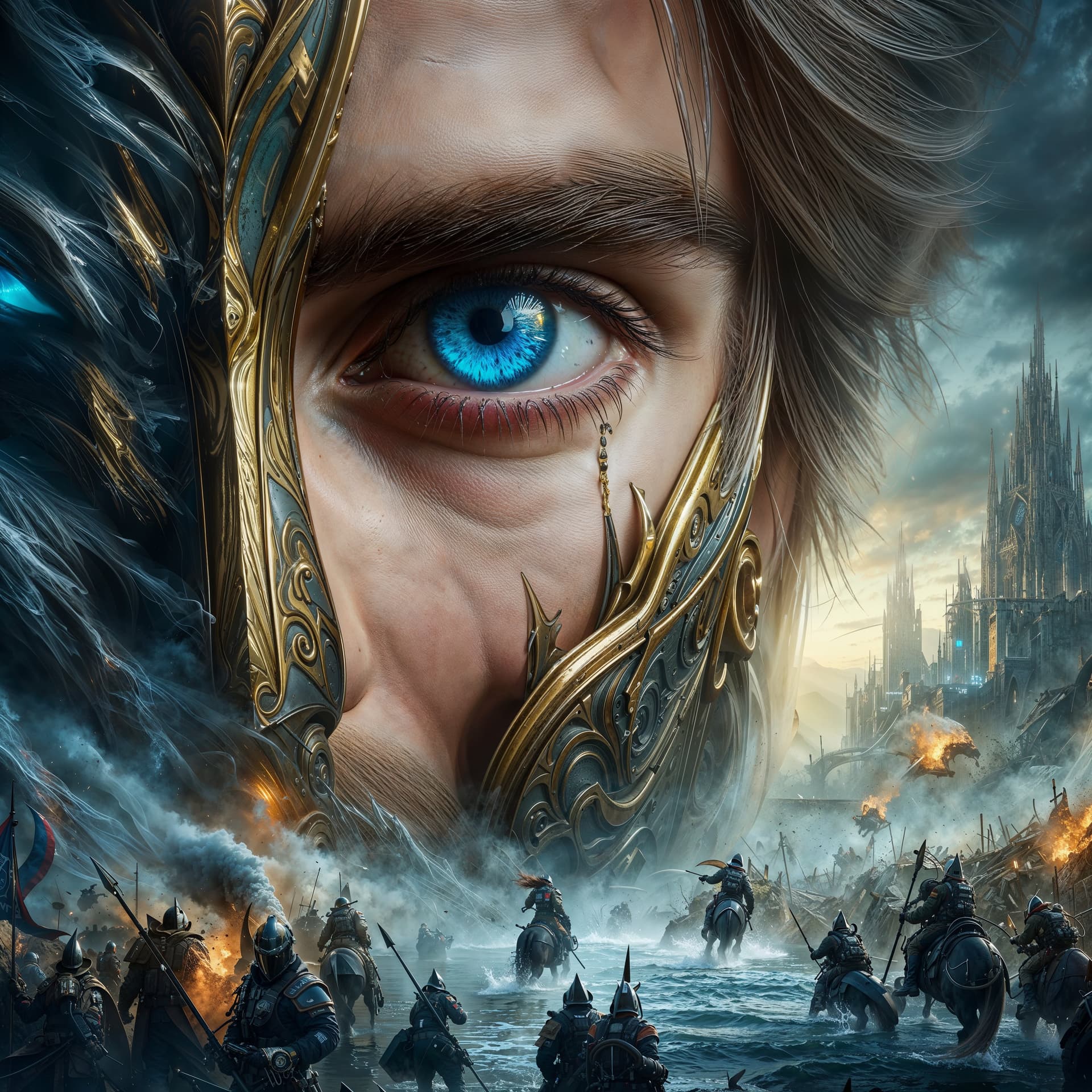 AI generated: an epic poster-style photograph inspired by the Warcraft universe, utilizing groundbreaking photogra...