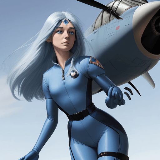 AI generated: female sapphire from Steven universe, female blue woman:: Blue skin, red eyes, waist-length hair, st...