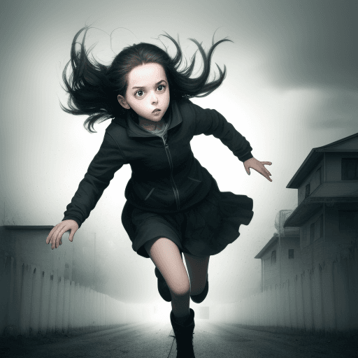 AI generated: a girl chase by ghost
