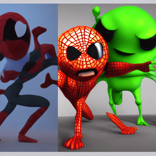 AI generated: hasdx style, glazed 3D render (extremely detailed CG), Spide-man, pixar style, 3d style, d
