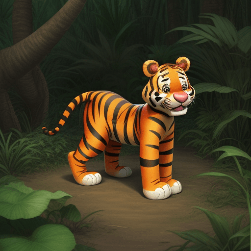 AI generated: A tigger appears in the middle of the jungle