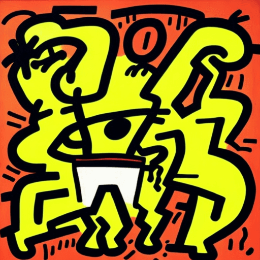 AI generated: baby, simple, art by Keith Haring, jean basquiat