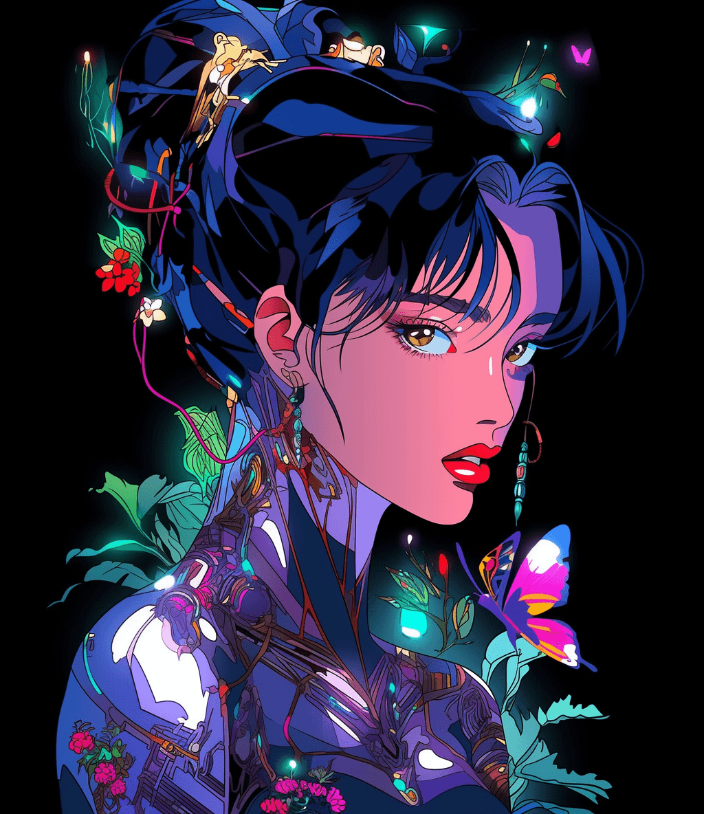 AI generated: a poster for one of the women of dc comics, in the style of highly detailed foliage, cybernetic, mag...