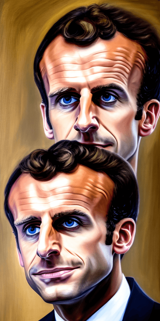 AI generated: Portrait of Emmanuel Macron 