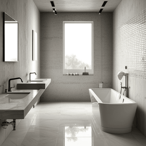 AI generated: , bathroom in industrial style, bright and fresh lightingHigh resolution photography interior design...