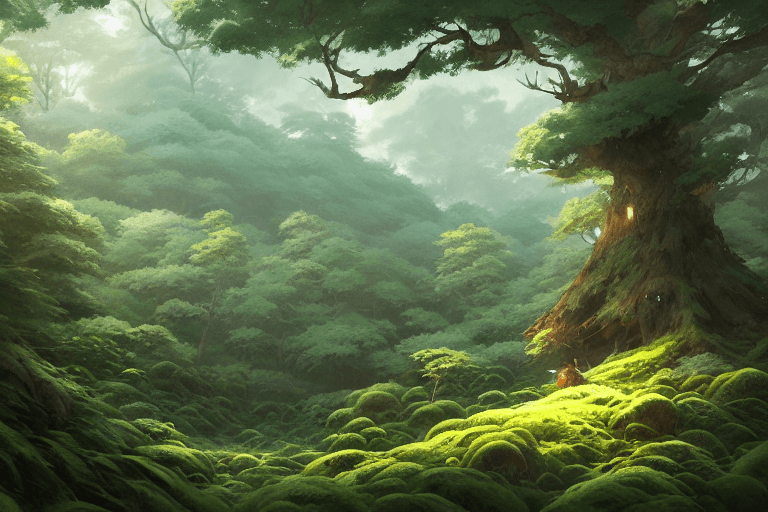 AI generated: luxurious forest clearing landscape, studio ghibli, fantasy, elegant, highly detailed, digital paint...