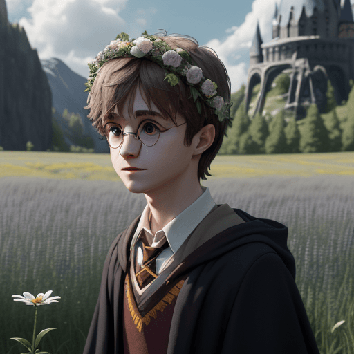 AI generated: Harry potter, Midsommar, trending on artstation, 4k, cartoonish, focused, extreme details, unreal en...