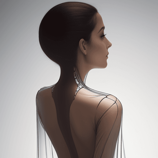 AI generated: photo of the face of a woman with transparent back