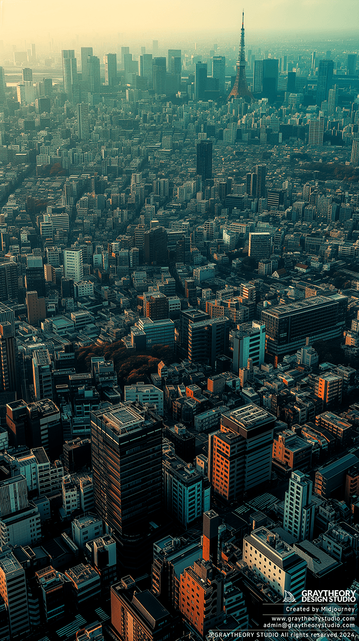 AI generated: aerial, japan tokyo city at day --ar 9:16 --style raw --v 6