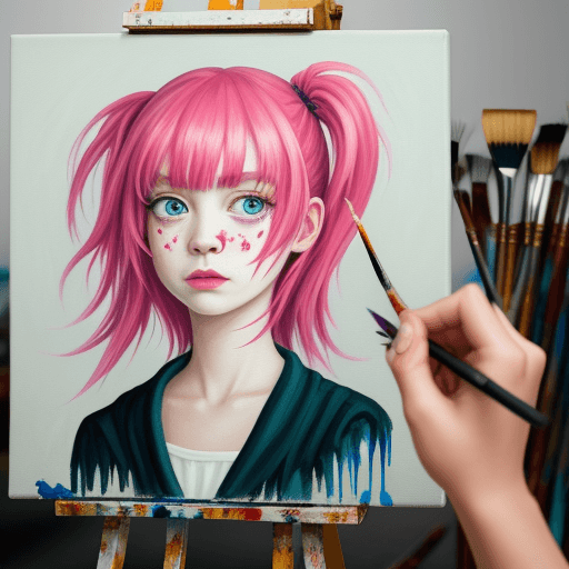 AI generated: Lily and crazy painting