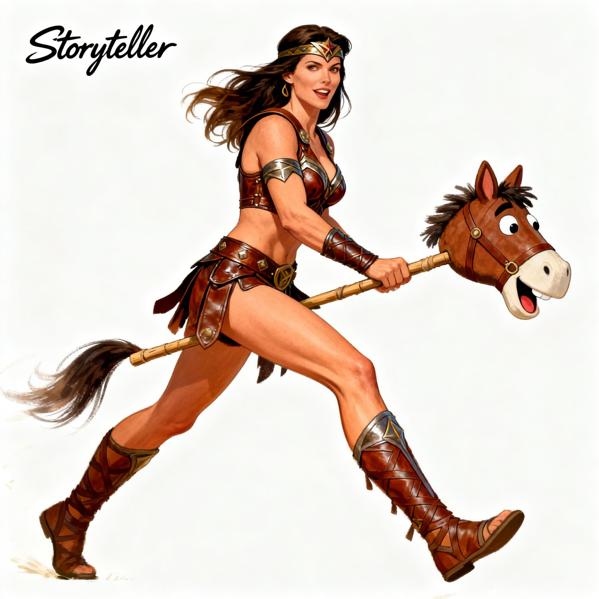 AI generated: Ilustration,Xena,Hobbyhorsing