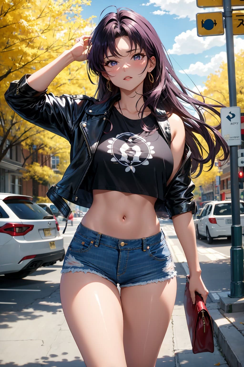 AI generated: 1 Full Body Woman, solo, close-up, (Misato Katsuragi)
purple hair, long hair, wide hips, natural,
...
