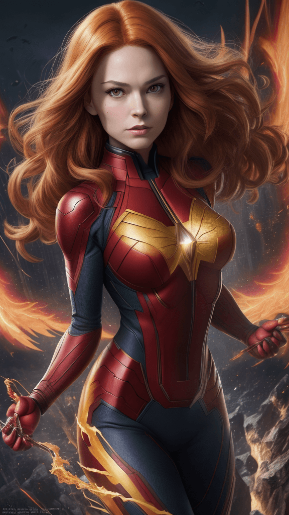 AI generated: (16k, best quality, master:1.2) HDR, Marvel Entertainment Art by, Jean Grey (AKA Marvel Girl, Phoeni...