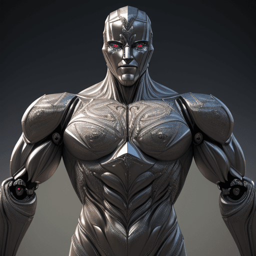 AI generated: 3d render, best quality, ultra realic, ultimate detailed, half-body shot : charismatic muscular huma...