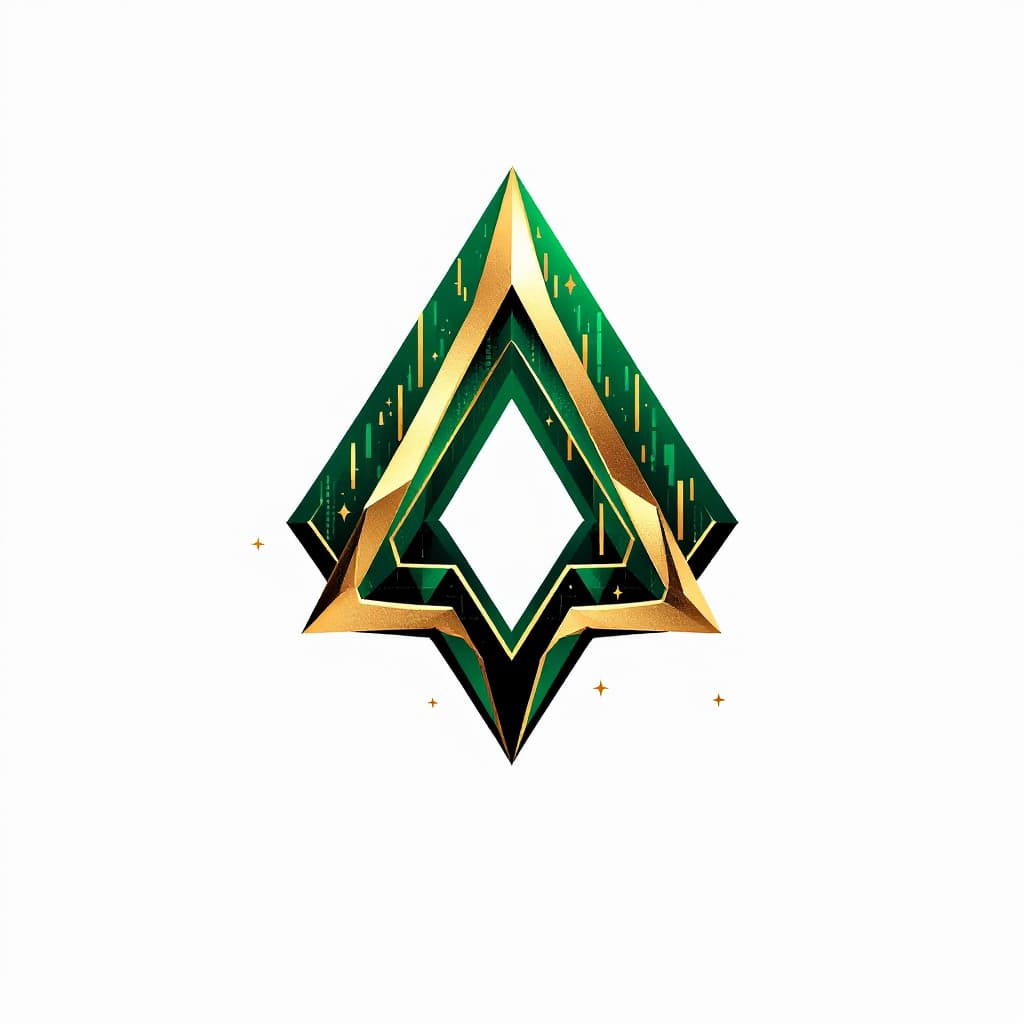 AI generated: Arbitrow" logo, crypto investment logo, modern& luxury, luxury green and black and golden yellow, cr...