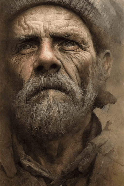 AI generated: a portrait of an old coal miner in 19th century, beautiful painting with highly detailed face by gre...