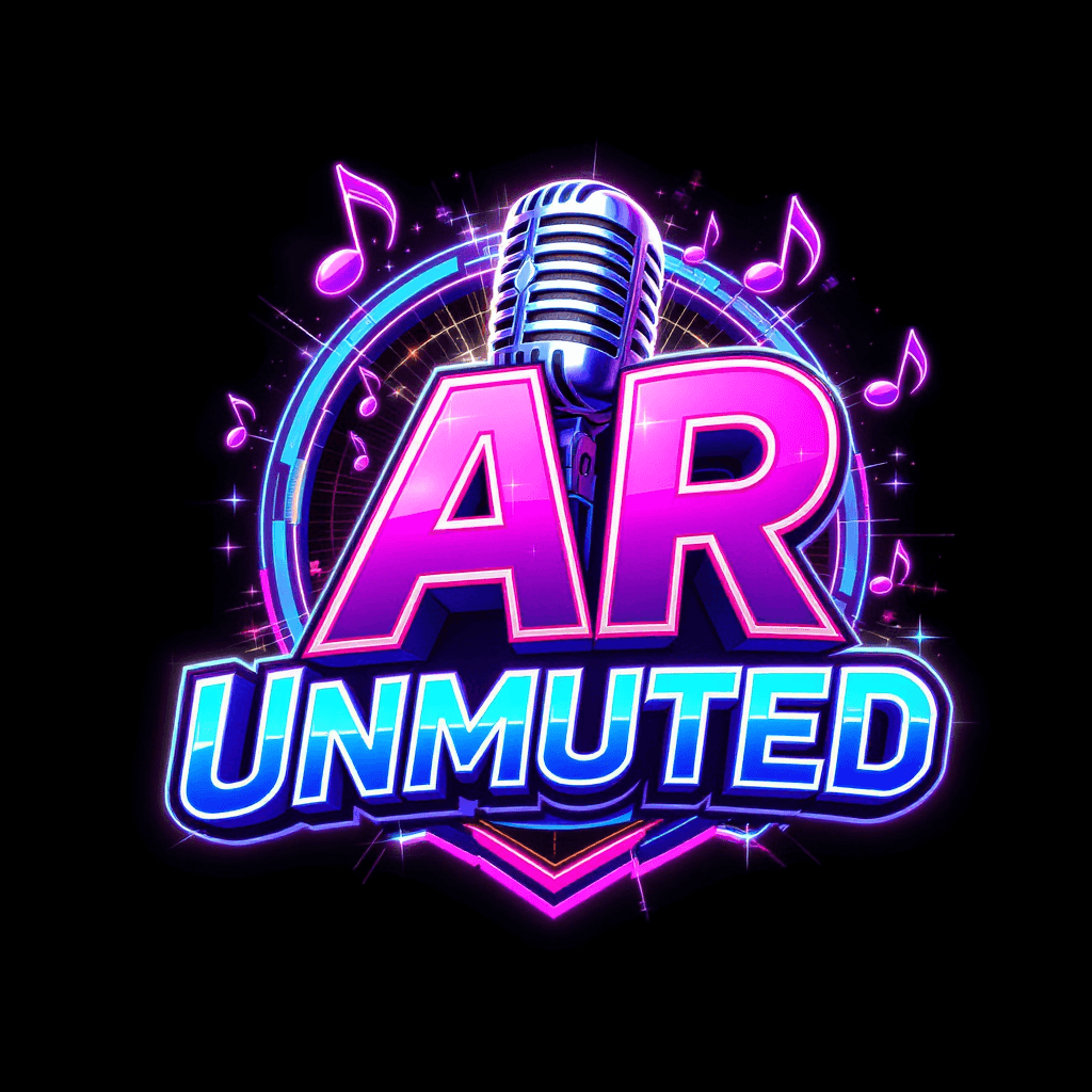 AI generated: Design a realistic 3D logo for a 12-year-old singer’s YouTube channel named “AR Unmuted”. The logo s...