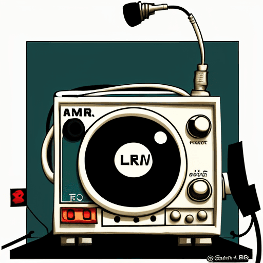 AI generated: An amateur radio logo; cartoon; radio;
