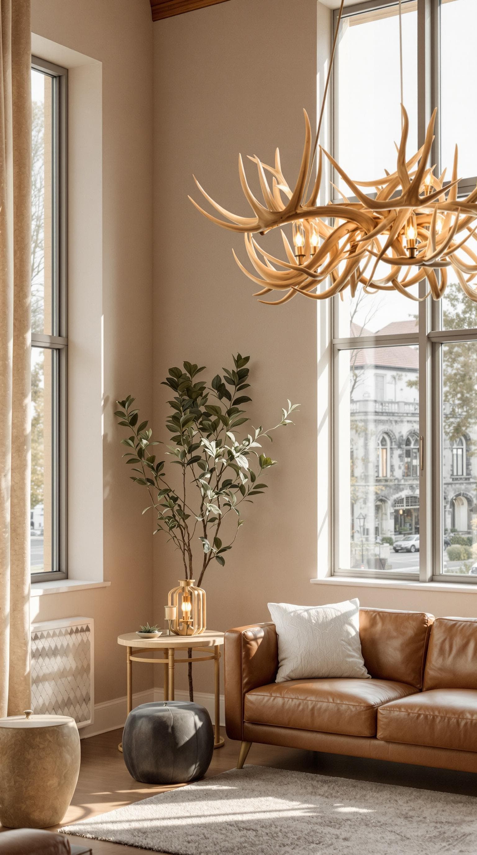 AI generated: photography, minimalism, front shot with eye level, full-frame DSLR camera, living room, the color o...