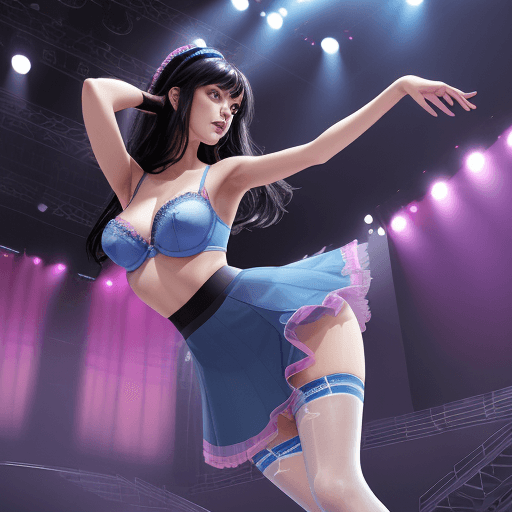 AI generated: a photo of irene, ohwx woman, on stage singing, black hair, best quality, beautiful face <lora:irene...