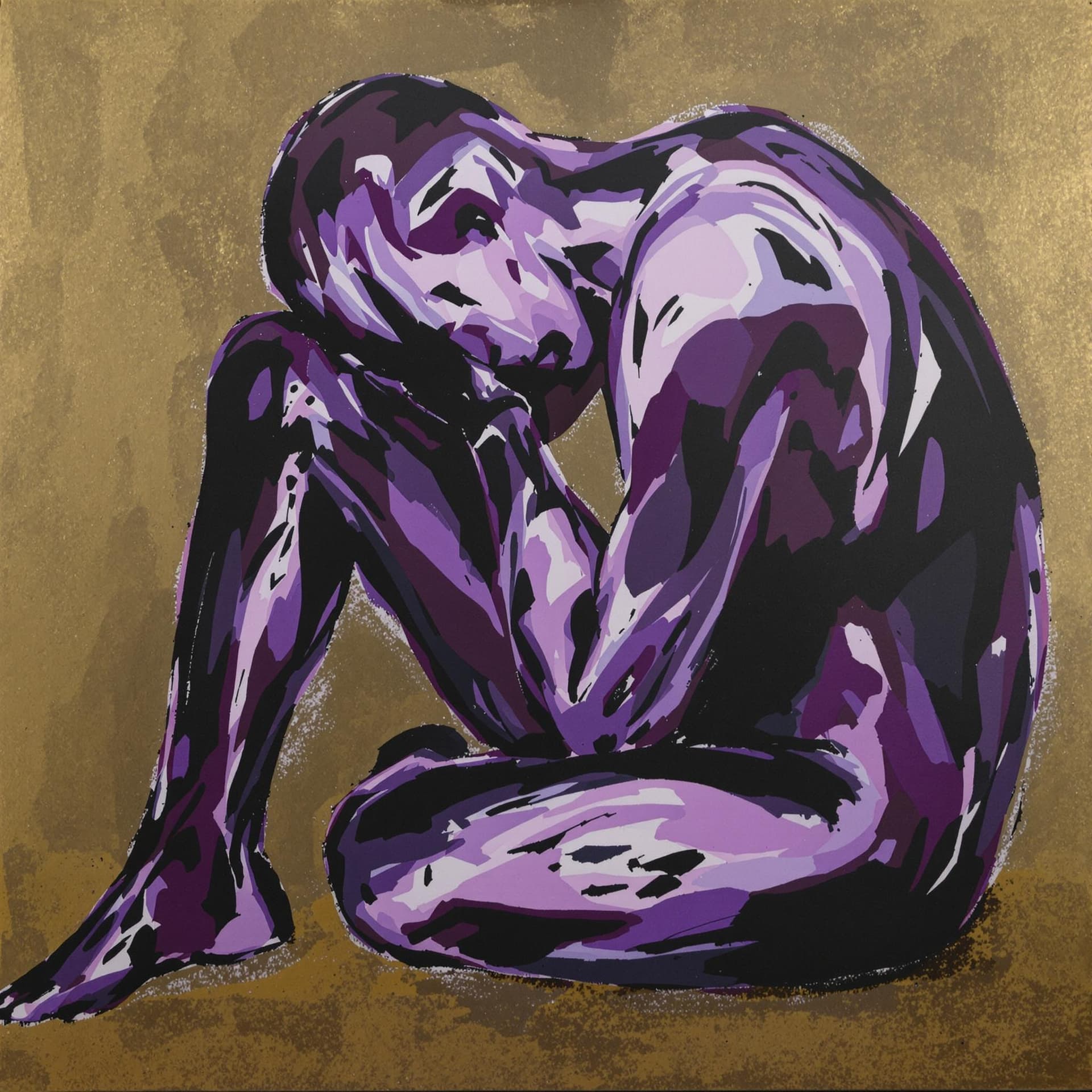 AI generated: The painting depicts a figure in a state of contemplation or introspection. The figure is seated wit...