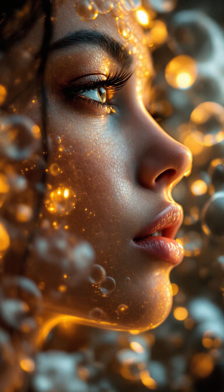 AI generated: Close up of a mesmerizing Female honeycomb macro complex angles, portal to female interconnected soc...