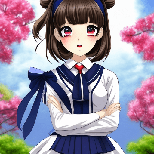 AI generated: beautiful adult anime school girl