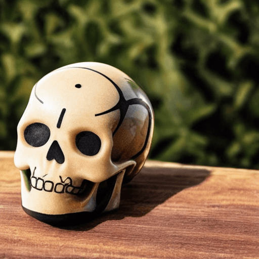 AI generated: a crystal skull emoji with a smiley face and a single tear running down its cheek
