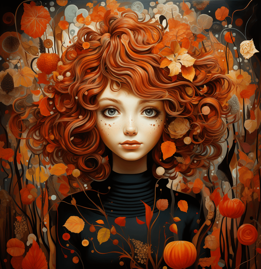 AI generated: fall inspired art, digital painting, in the style of sophie wilkins, irene sheri, naoto hattori, poi...