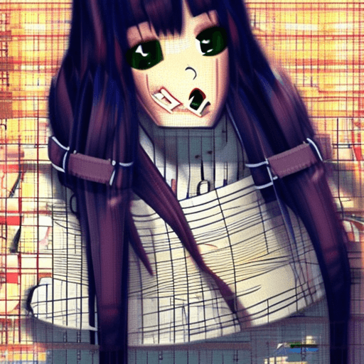 AI generated: 1girl, on back,  long_hair, looking_at_viewer, bdsm, bondage, rope, restrained, gag, shibari, bound_...
